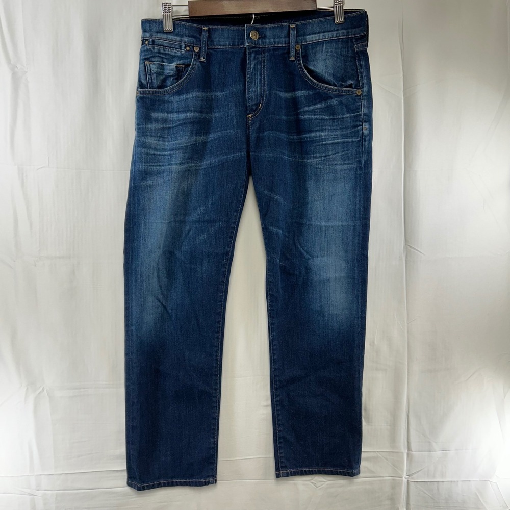Citizens of Humanity Dylan Boy Jeans Womens 33 Blue Drop Rise Cropped 1254-876